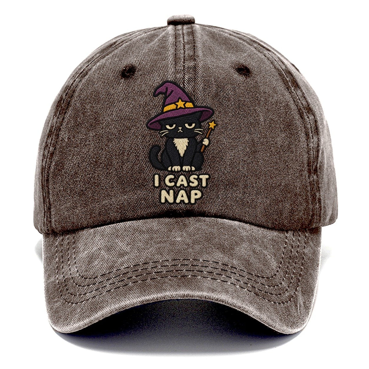 Black Cat Witch Weary Court Classic Cap – Brown