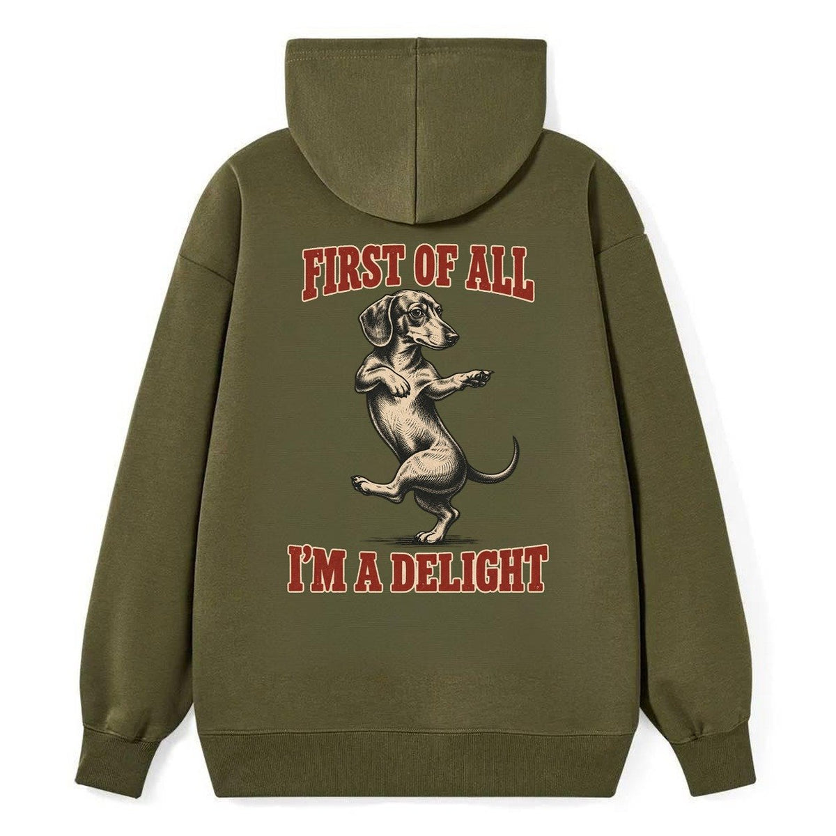 Dachshund Dog Declarations Classic Pullover Hoodie – Armygreen