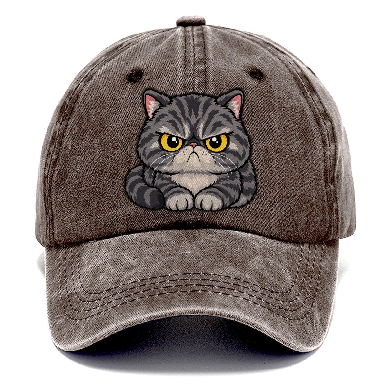 Exotic Shorthair Grumpy Sit Peeking Cats Classic Cap – Brown