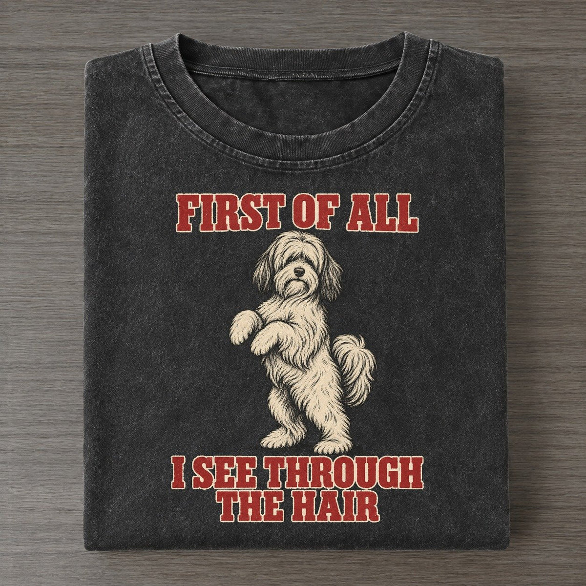 Tibetan Terrier Dog Declarations Vintage T-shirt – Black