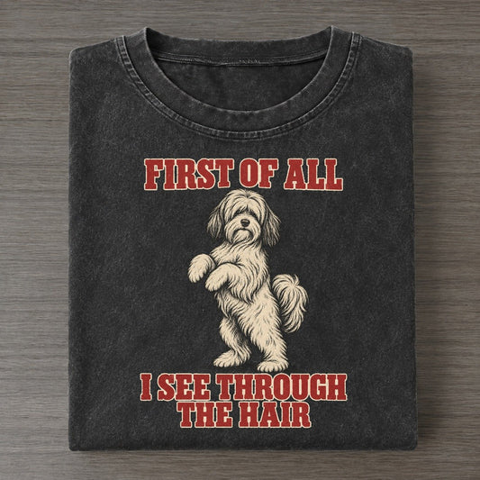 Tibetan Terrier Dog Declarations Vintage T-shirt – Black