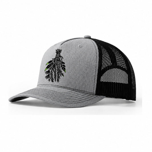 Hedge Witch Herb Bundle Witch Magic Trucker Hat – Sport Grey Black