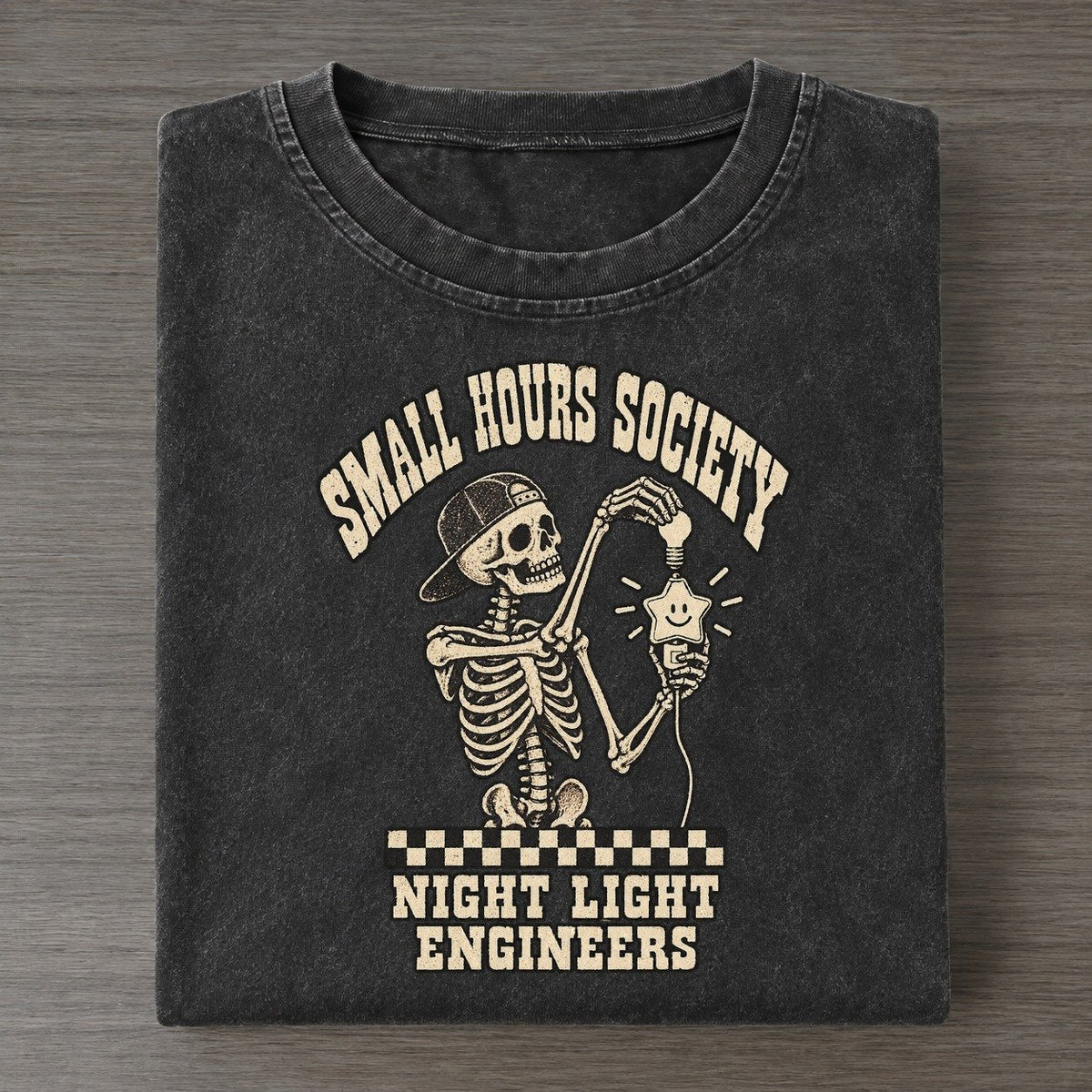 Night Light Small Hours Society Vintage T-shirt – Black
