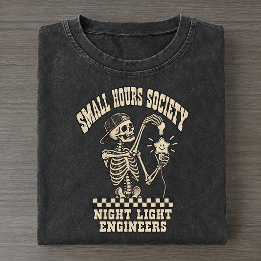 Night Light Small Hours Society Vintage T-shirt – Black