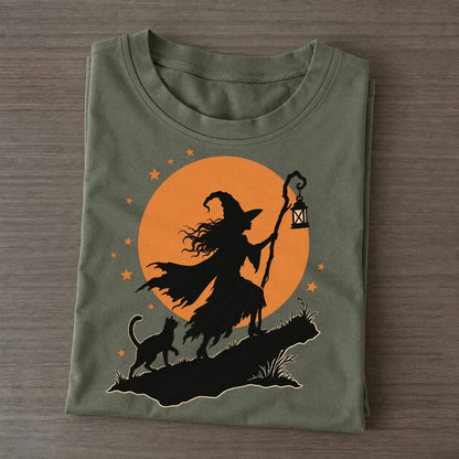 Lantern Witch Full Moon Classic T-shirt – Army Green