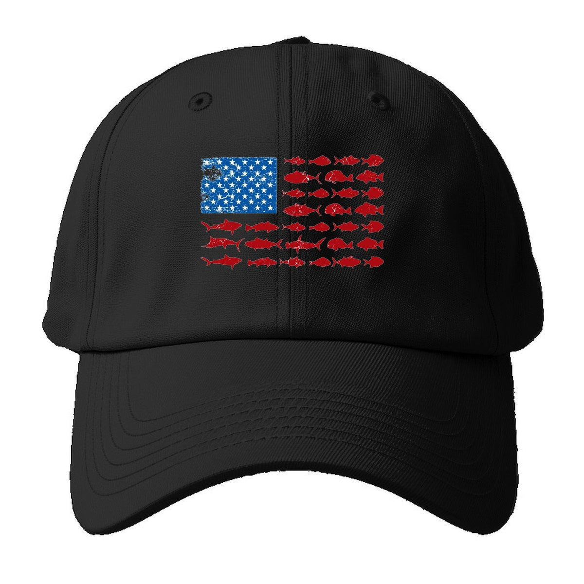 Fish Flag Logo Baseball Cap – Black