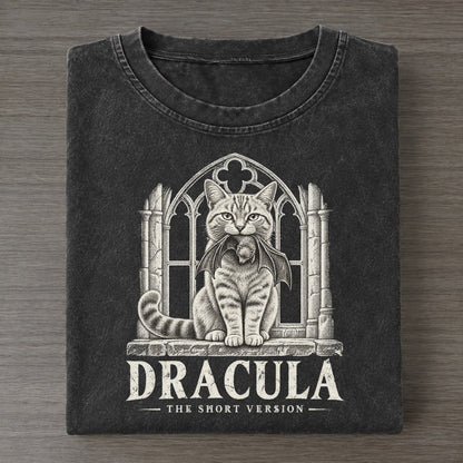 Dracula Short Version Cats Vintage T-shirt – Black