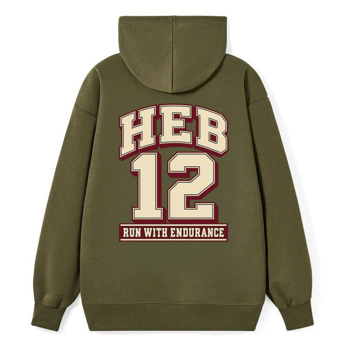 Hebrews 12 Varsity Chapel Varsity Classic Pullover Hoodie – Armygreen
