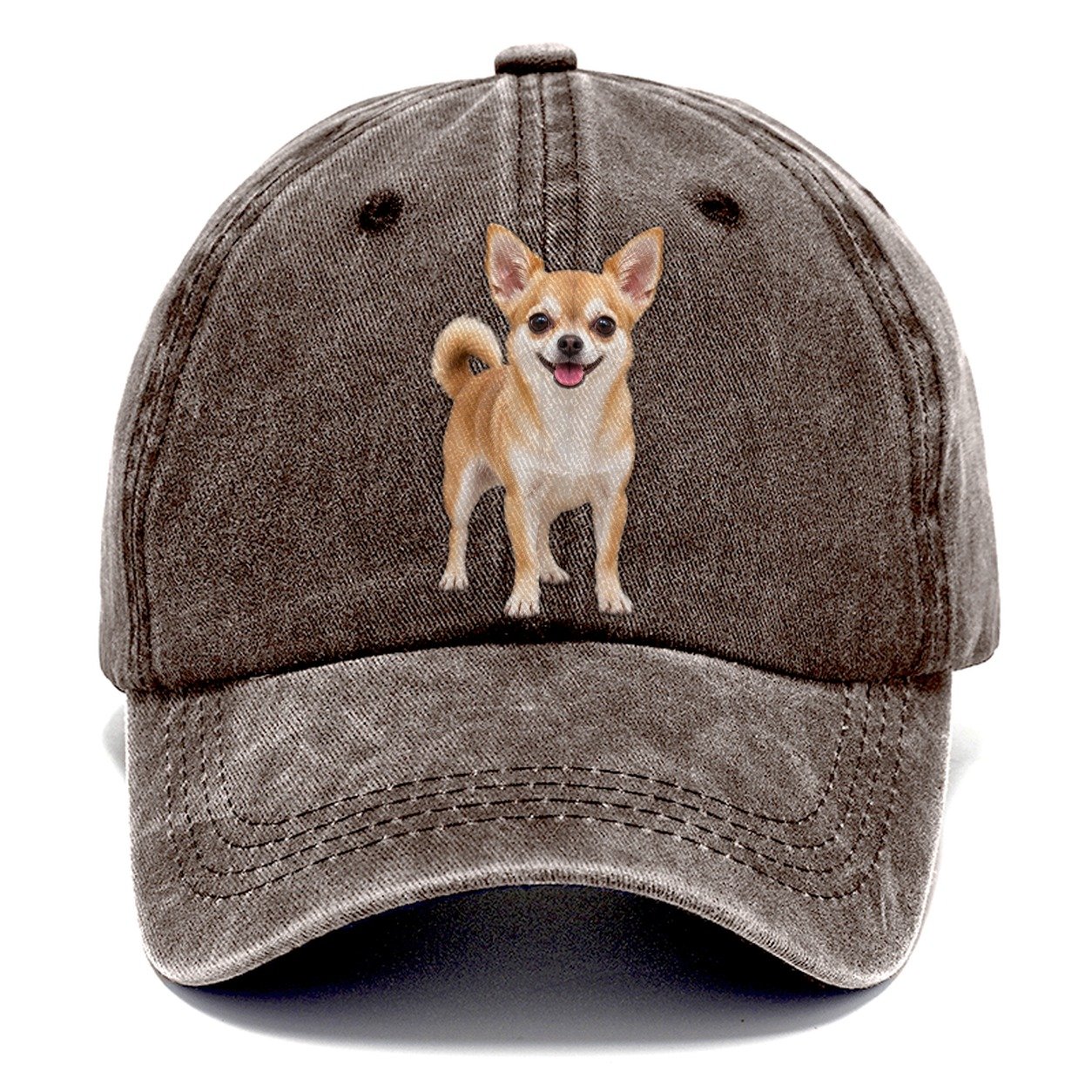 Chihuahua Standing Top Breeds Classic Cap – Brown