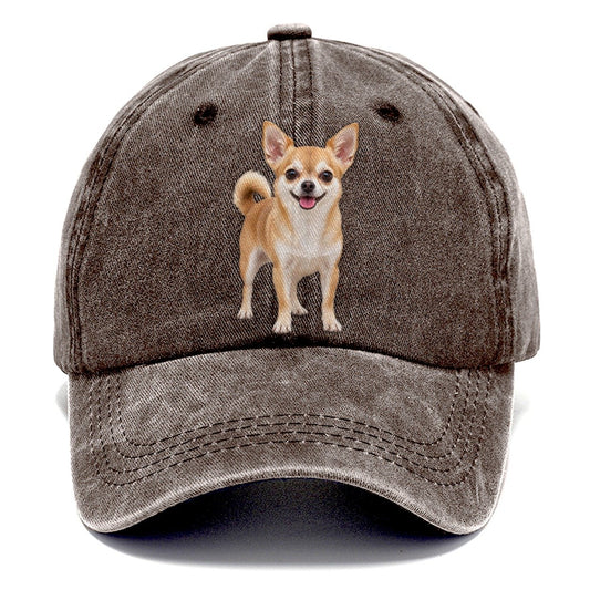 Chihuahua Standing Top Breeds Classic Cap – Brown