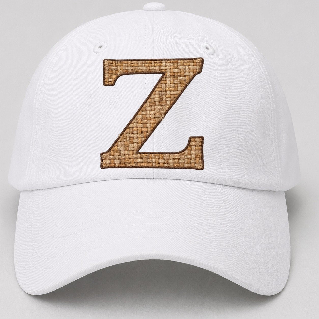 Woven Tweed Z Monogram Baseball Cap – White