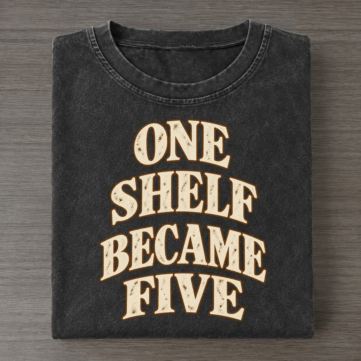 One Shelf Became Five Character Club Vintage T-shirt – Black