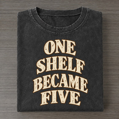One Shelf Became Five Character Club Vintage T-shirt – Black