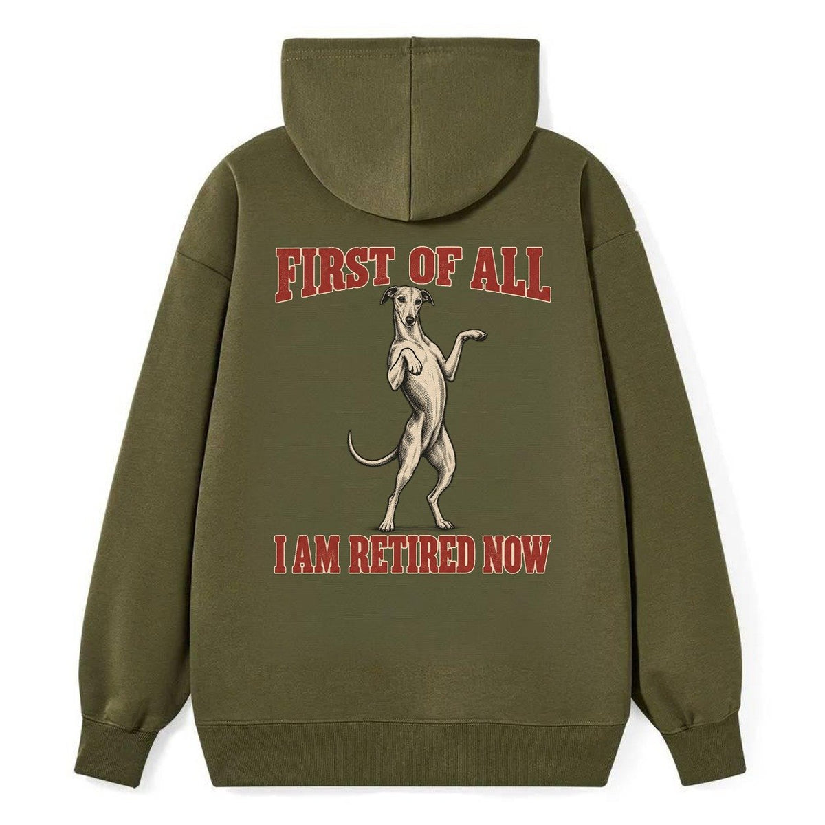 Greyhound Dog Declarations Classic Pullover Hoodie – Armygreen