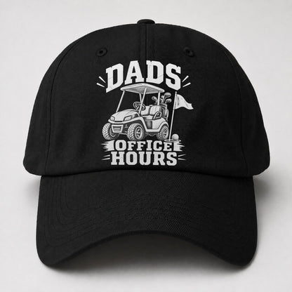 Dads Office Hours Golf Life Baseball Cap – Black