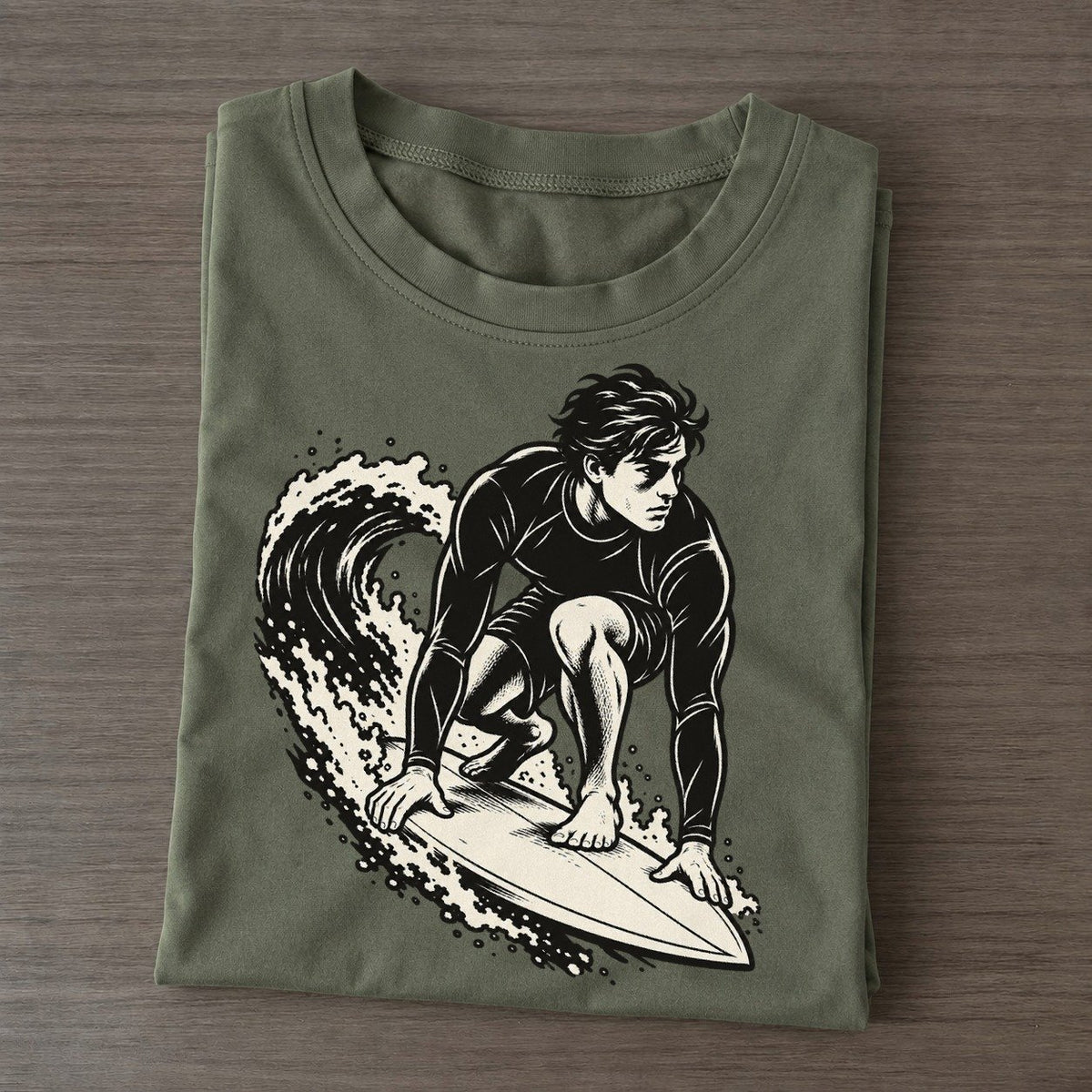 Surfer Low Takeoff Global Sports Ink Figures Classic T-shirt – Army Green