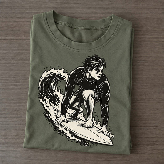 Surfer Low Takeoff Global Sports Ink Figures Classic T-shirt – Army Green