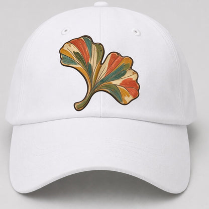 Single Ginkgo Rest Gentle Wild Baseball Cap – White