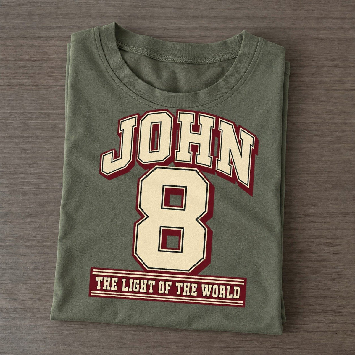 John 8 Varsity Chapel Varsity Classic T-shirt – Army Green