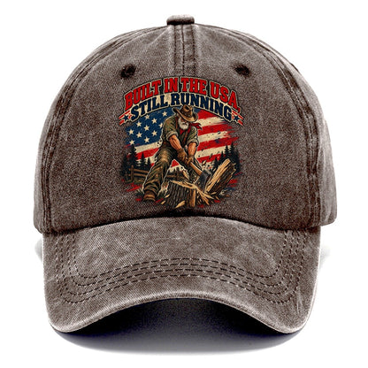 Built In The Usa Still Running Old Man Strong Classic Cap – Brown