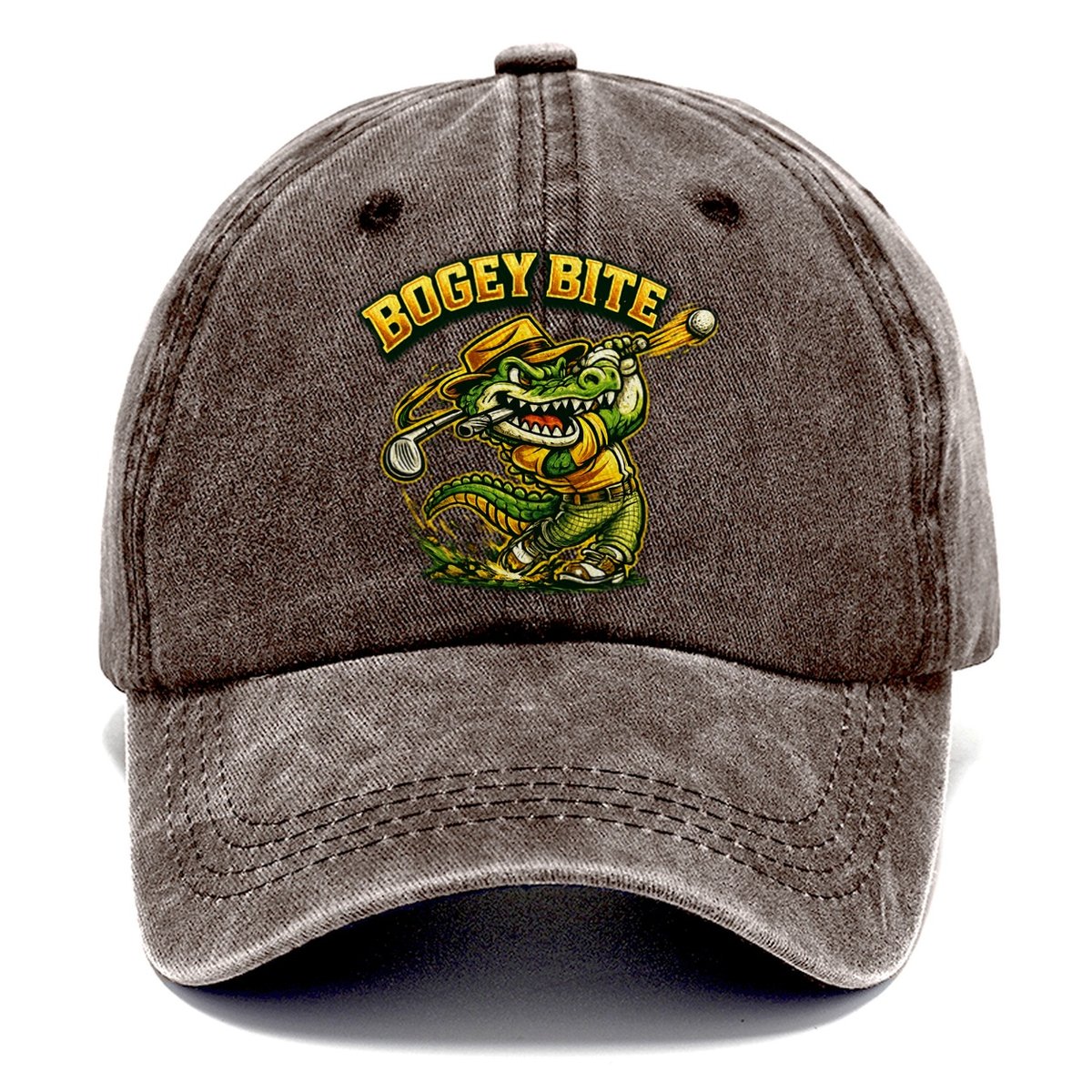 Bogey Bite Gator Classic Cap – Brown