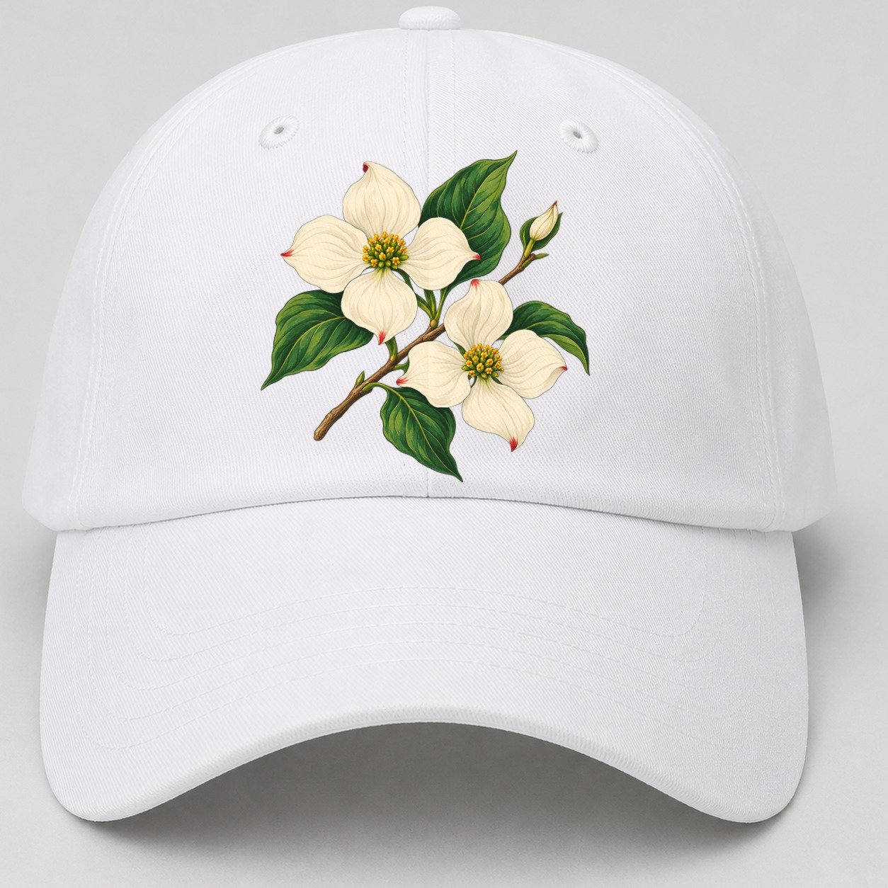 British Columbia Pacific Dogwood Bloom Canada Cultural Icons Baseball Cap – White