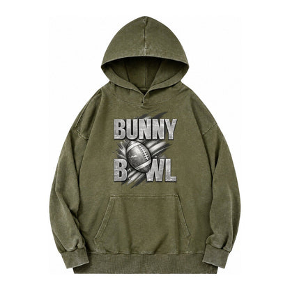 Bunny Bowl Vintage Washed Hoodie – Army Green