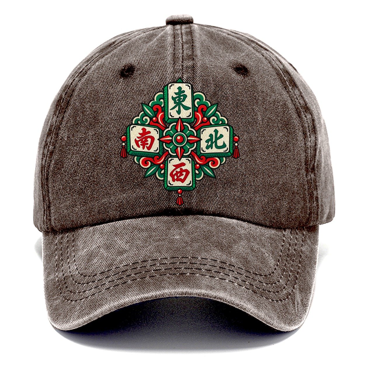Four Winds Mahjong Game Night Classic Cap – Brown
