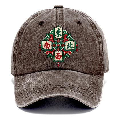 Four Winds Mahjong Game Night Classic Cap – Brown