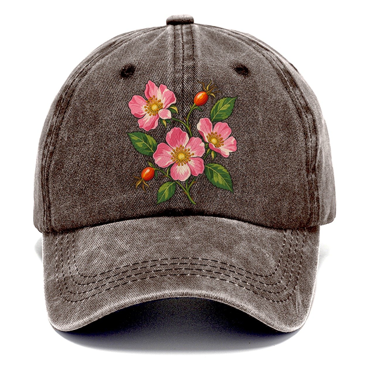 Alberta Wild Rose Canada Cultural Icons Classic Cap – Brown