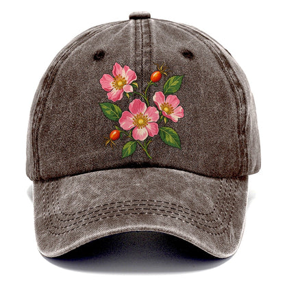 Alberta Wild Rose Canada Cultural Icons Classic Cap – Brown