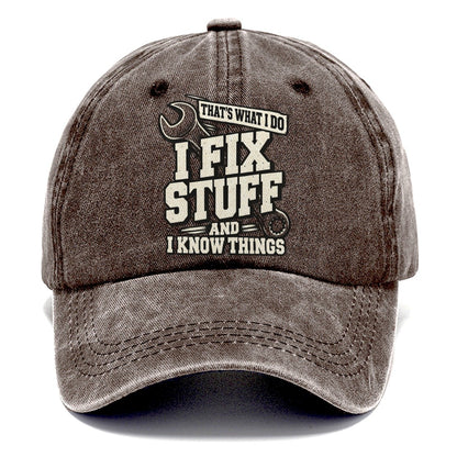 That's What I Do I Fix Stuff Classic Cap – Brown