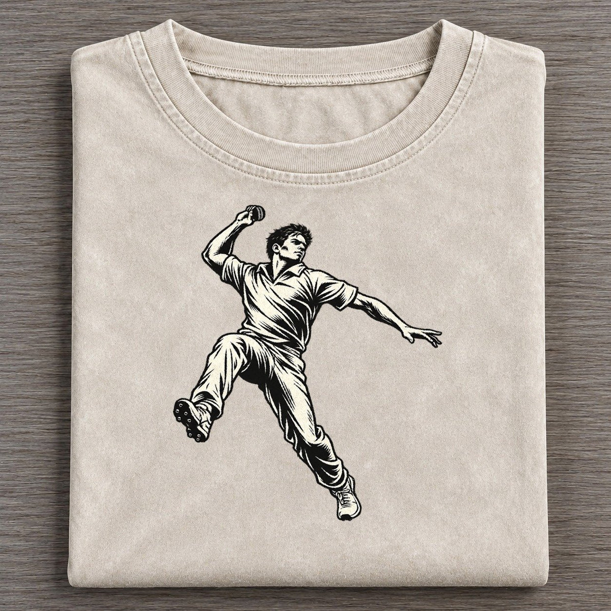 Cricket Fast Bowler Release Global Sports Ink Figures Vintage T-shirt – Off White