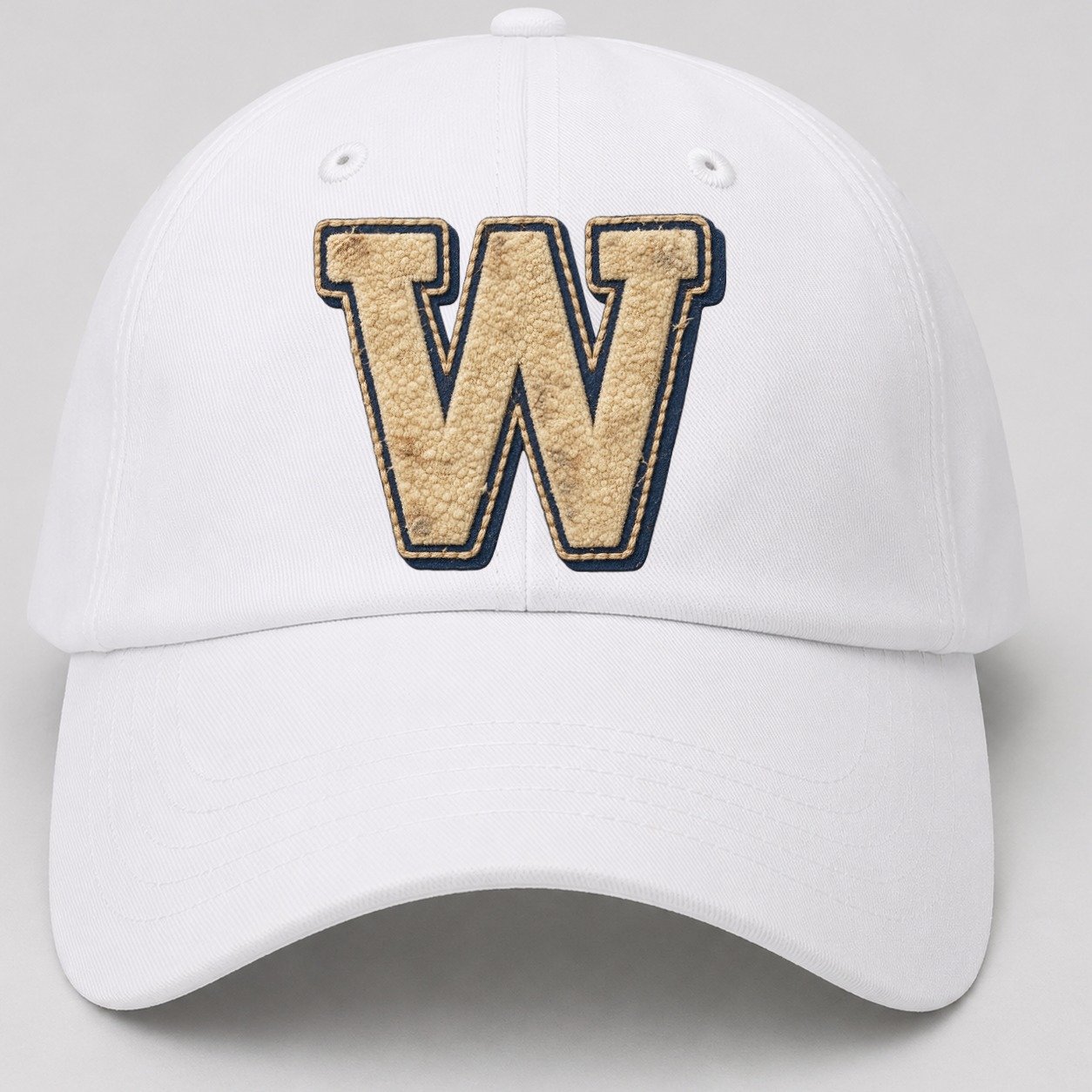 Varsity Chenille W Monogram Baseball Cap – White