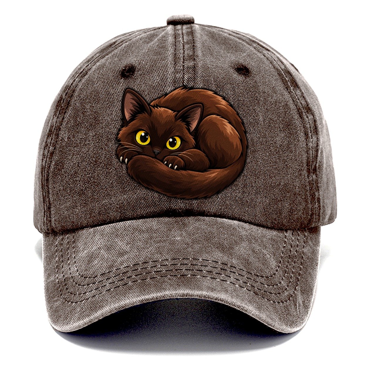Burmese Curled Peeking Cats Classic Cap – Brown