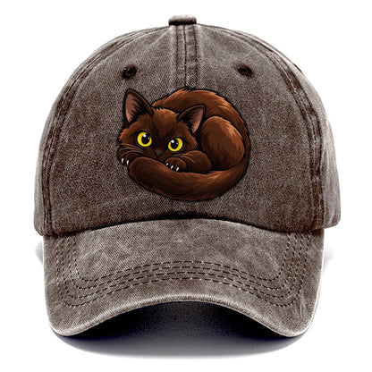 Burmese Curled Peeking Cats Classic Cap – Brown