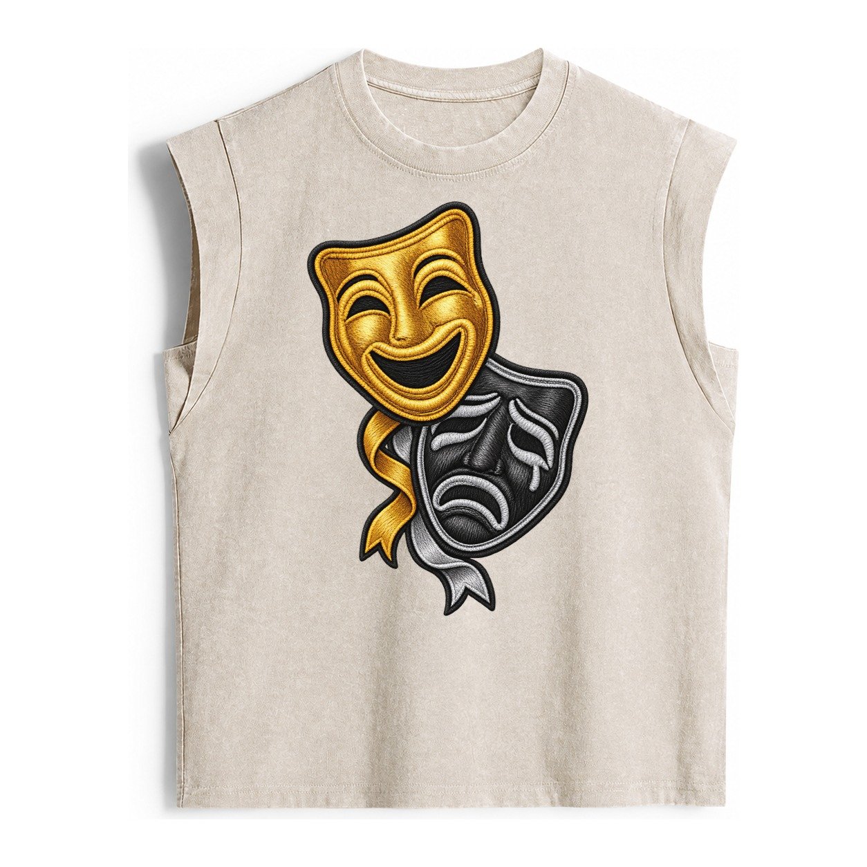 Broadway Masks Vintage Washed Tank – Beige
