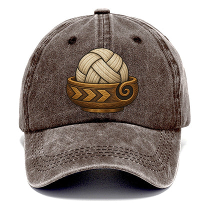 Carved Yarn Bowl Yarn Crafts Classic Cap – Brown