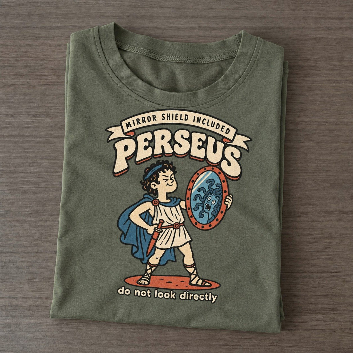 Perseus Olympus Gift Shop Classic T-shirt – Army Green