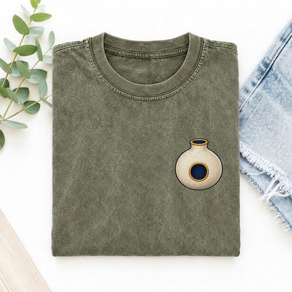 Udu Clay Voice Left Chest Vintage T-shirt – Army Green
