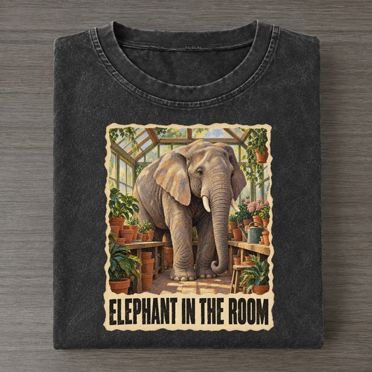 Elephant Elephant In The Room Animal Puns Vol. 2 Vintage T-shirt – Black