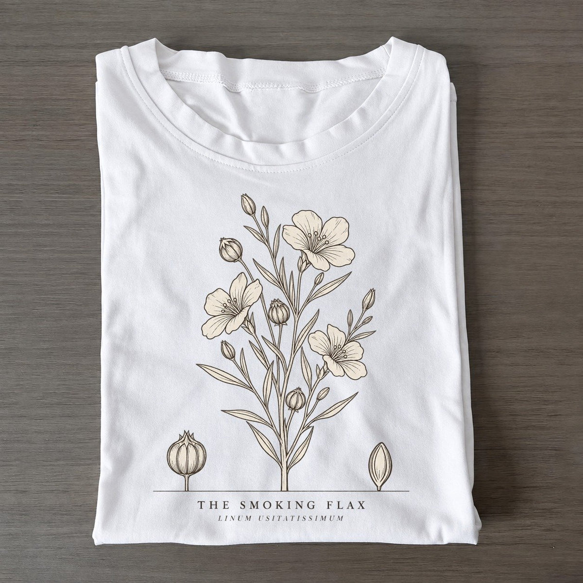 The Smoking Flax Olive Line Classic T-shirt – White