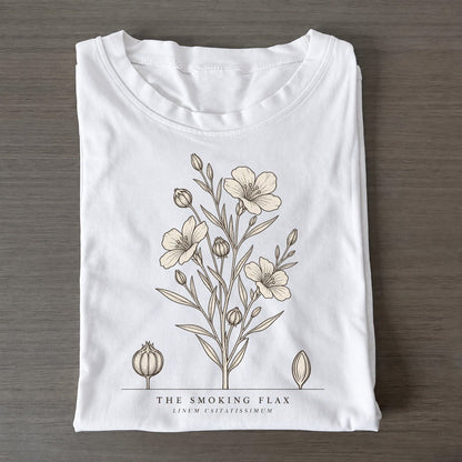 The Smoking Flax Olive Line Classic T-shirt – White