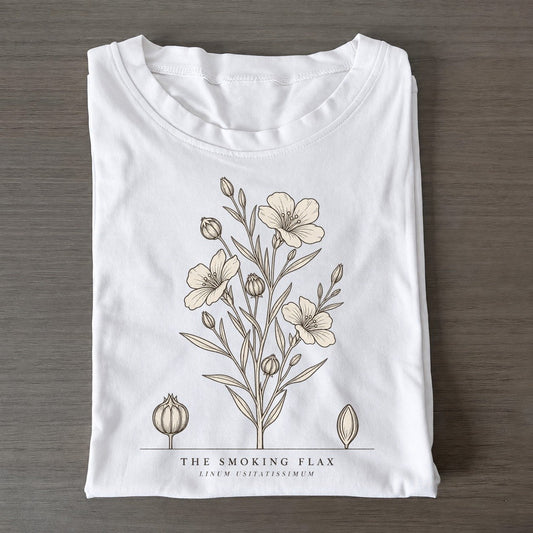 The Smoking Flax Olive Line Classic T-shirt – White
