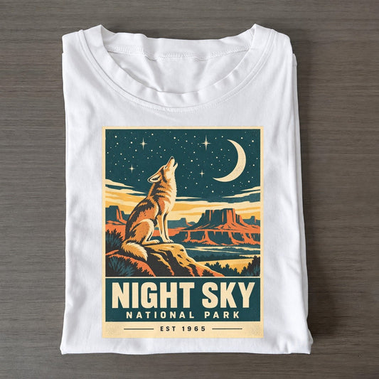 Night Sky Nowhere National Parks Classic T-shirt – White