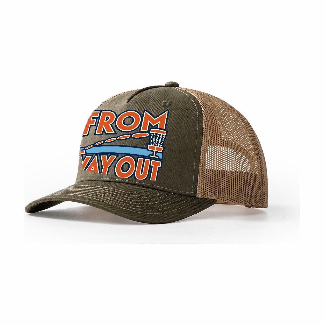 From Way Out Disc Golf Trucker Hat – Olive Khaki