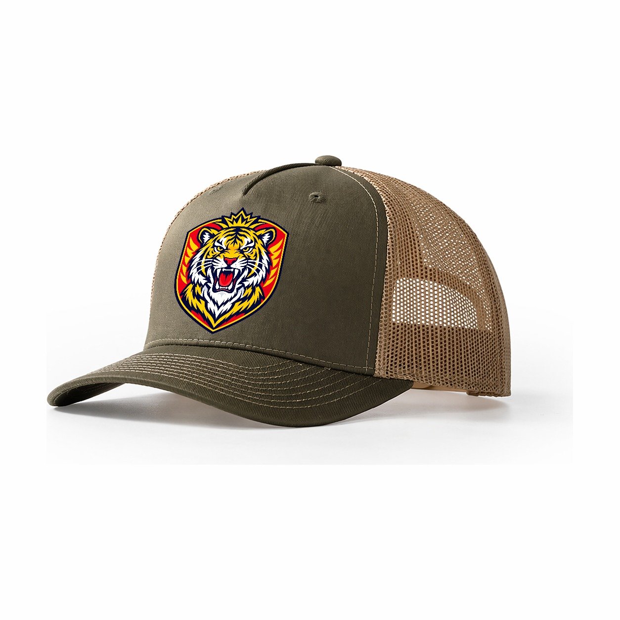 Malaysia Minimal Emblem Country Logos Trucker Hat – Olive Khaki