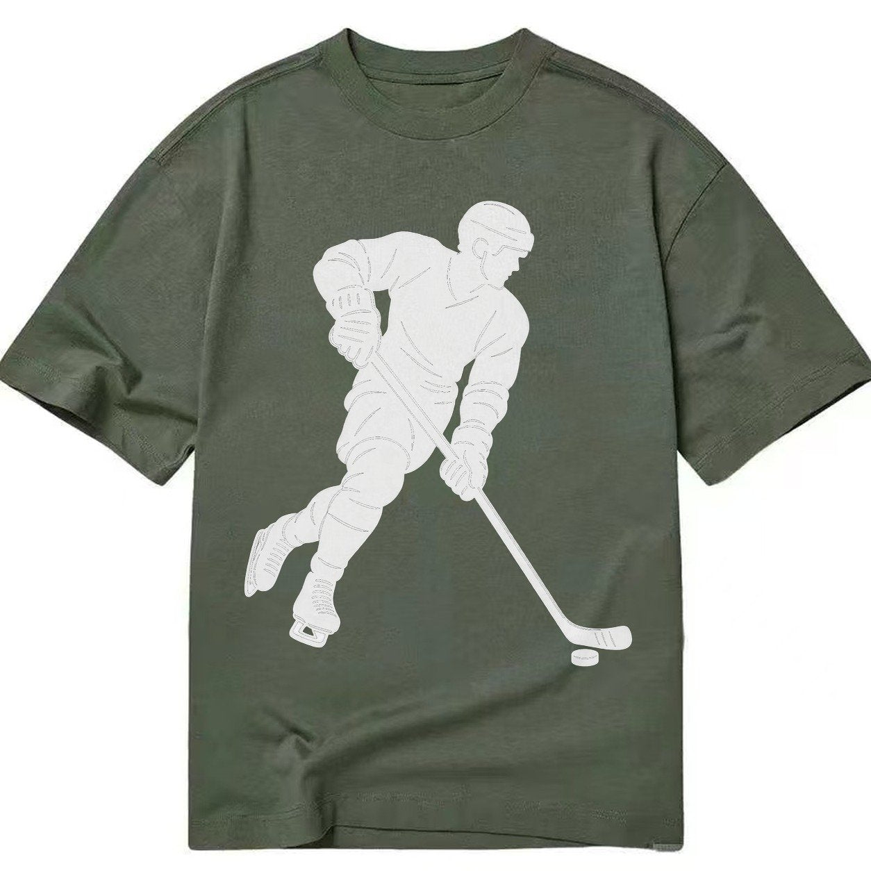 Ice Hockey Player Classic T-shirt – Army Green