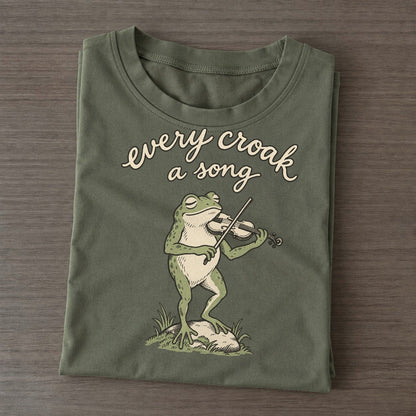 Fiddle By The Water Pond Folk Classic T-shirt – Army Green