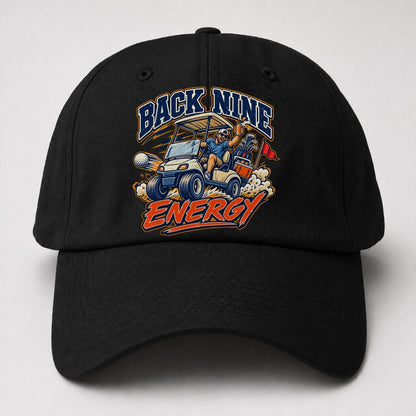 Back Nine Energy Golf Life Baseball Cap – Black